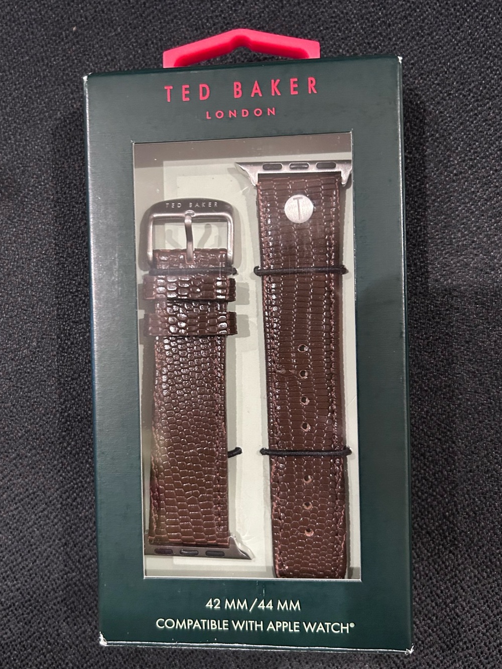 Ted Baker Brown Textured Leather strap for Apple Watch (42/44mm)